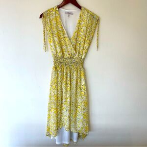 BCBGeneratiom Yellow Floral Summer Dress Size Small